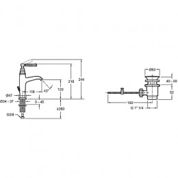 E24307-CP CLEO 1889 Смеситель для раковины  с д/к, хром