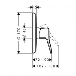 31676000 ХХ Metris Classic Смеситель для душа, однорычажный, СМ