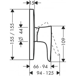 ХХ 15665000 PuraVida Смеситель для душа, однорычажный, СМ