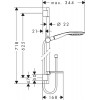 27856400 Душевой набор Raindance Select E 150 3jet / Unica'S Puro 0,65 м