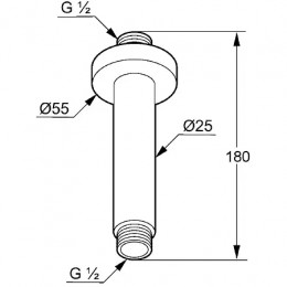 KLUDI A-QA Кронштейн для душа 150 мм (потолочный) черный матовый