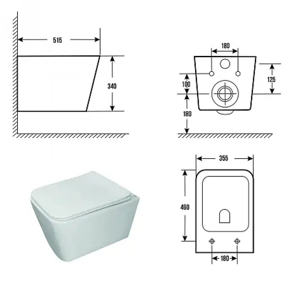 Dezi White унитаз подвесной, с функцией Торнадо, с сиденьем дюропласт, микролифт (1 место)