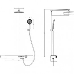 Душевая система, полный душевой набор, черная, DEEPSEA