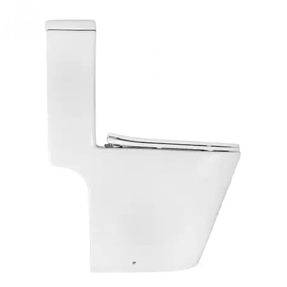 Prime Унитаз напольный безободковый моноблок, сиденье микролифт. Размер: 640*370*760mm (2 места)