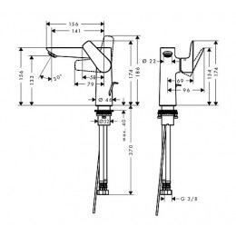 71754000 Talis E смеситель для раковины 150