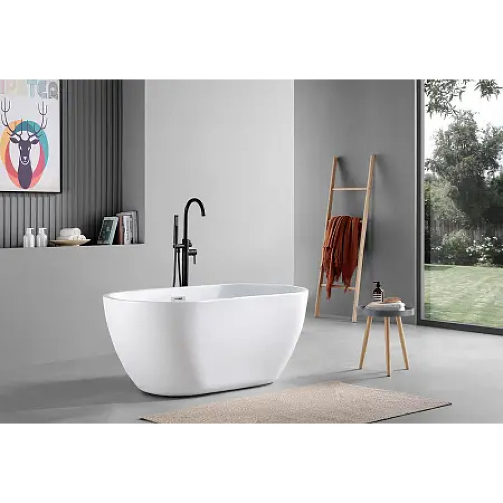 BLANCA Ванна акриловая отдельностоящая  в комплекте с сифоном и металлической рамой 1500x750x580 мм