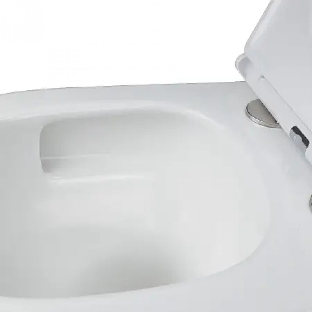 AZ-5177T-WHT ADAGIO Унитаз подвесной с системой смыва Tornado в комплекте с быстросъемным сиденьем микролифт, дюропласт 485*360*365mm