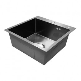 AZARIO кухонная мойка MIA (500*500*200) нержавеющая сталь цвет "оружейная сталь" (сифон)