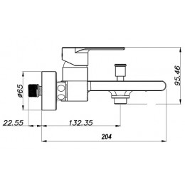 DELANO Смеситель для ванны с коротким изливом, хром