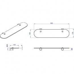 FORNY Полка стеклянная 52 см, хром