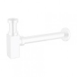 Сифон без выпуска для умывальника  G 1 1/4 латунь, квадрат, БЕЛЫЙ, блистер. AZARIO, AZ-109-WHI