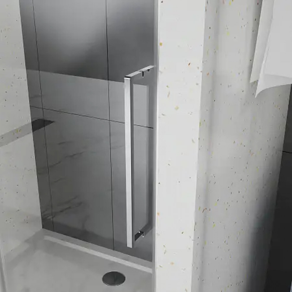 AZ-Y43-110-MB-CL Душевое ограждение SHANGHAI DRO-110х195-MB-CL, прозрачное стекло 6 мм, профиль матовый черный