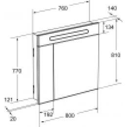 Z_VICTORIA NORD Шкаф зеркальный 800 мм, Black Edition