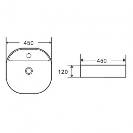 AZ-2204 Раковина накладная квадратная Размер:450*450*120 мм белый глянец