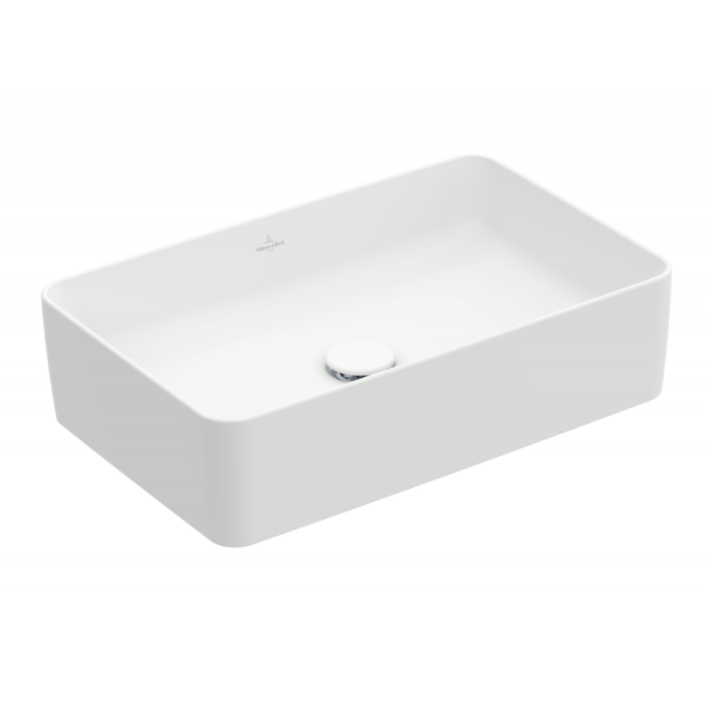 Раковина, Villeroy&Boch, Collaro, шгв 560*360*145, отверстия для смесителя-отсутствуют, CeramicPlus, цвет-камень белый (Stone White)