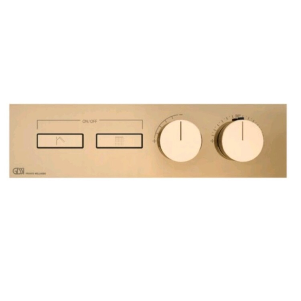 Смеситель для душа, Gessi, HI-FI, на 2 потребителя, цвет-Warm Bronze PVD
