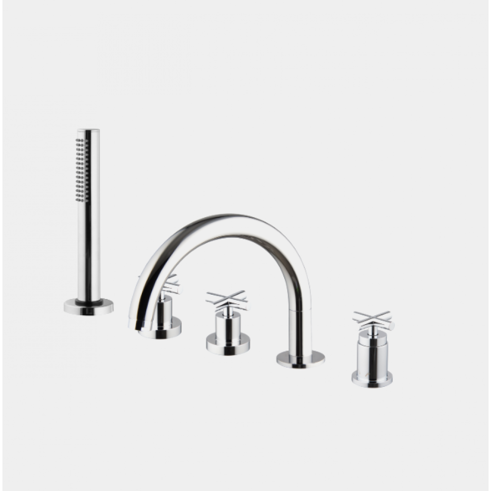 Смеситель для ванны, Fima Carlo Frattini, Maxima, цвет-брашированный никель