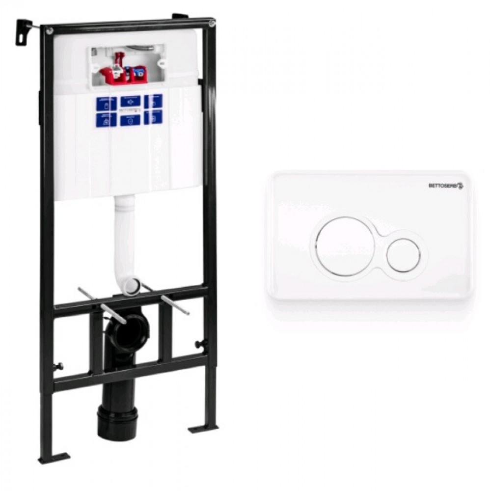 Инсталляция, Bettoserb, Sava Fix Slim, для унитаза, шгв 520*200*1136, цвет клавиши-белый глянецевый