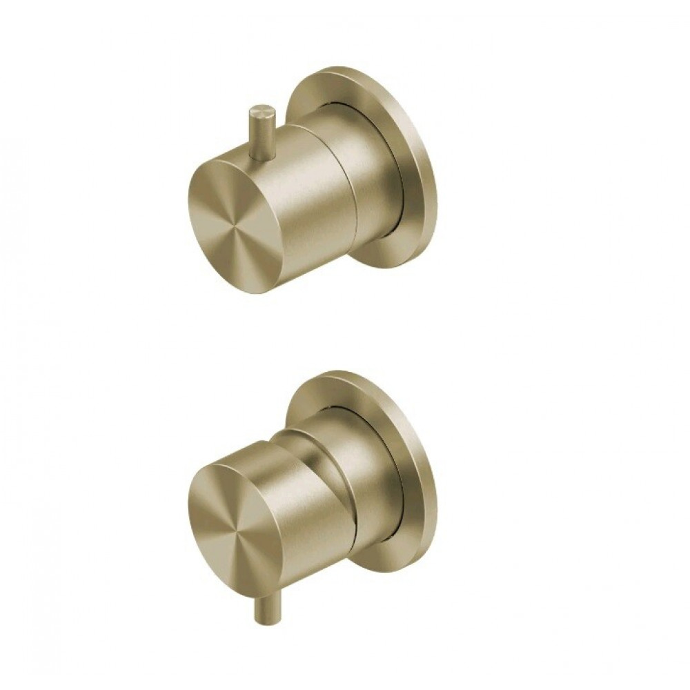 Смеситель для душа, Quadro design, Source, на 2 потребителя, цвет-золото светлое (Light Gold)