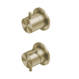 Смеситель для душа, Quadro design, Source, на 2 потребителя, цвет-золото светлое (Light Gold)