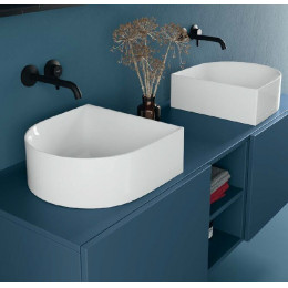 Раковина, Scarabeo, Skinny, шгв 400*400*150, отверстия для смесителя-отсутствуют, цвет-белый