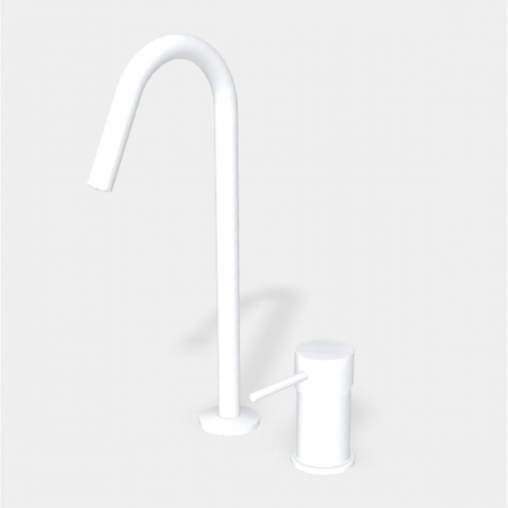 Смеситель для раковины, Fima Carlo Frattini, Spillo Up, цвет-белый матовый
