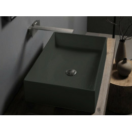 Раковина, Scarabeo, Teorema 2.0, шгв 600*400*140, отверстия для смесителя-отсутствуют, BIOKER, цвет-Ardesia