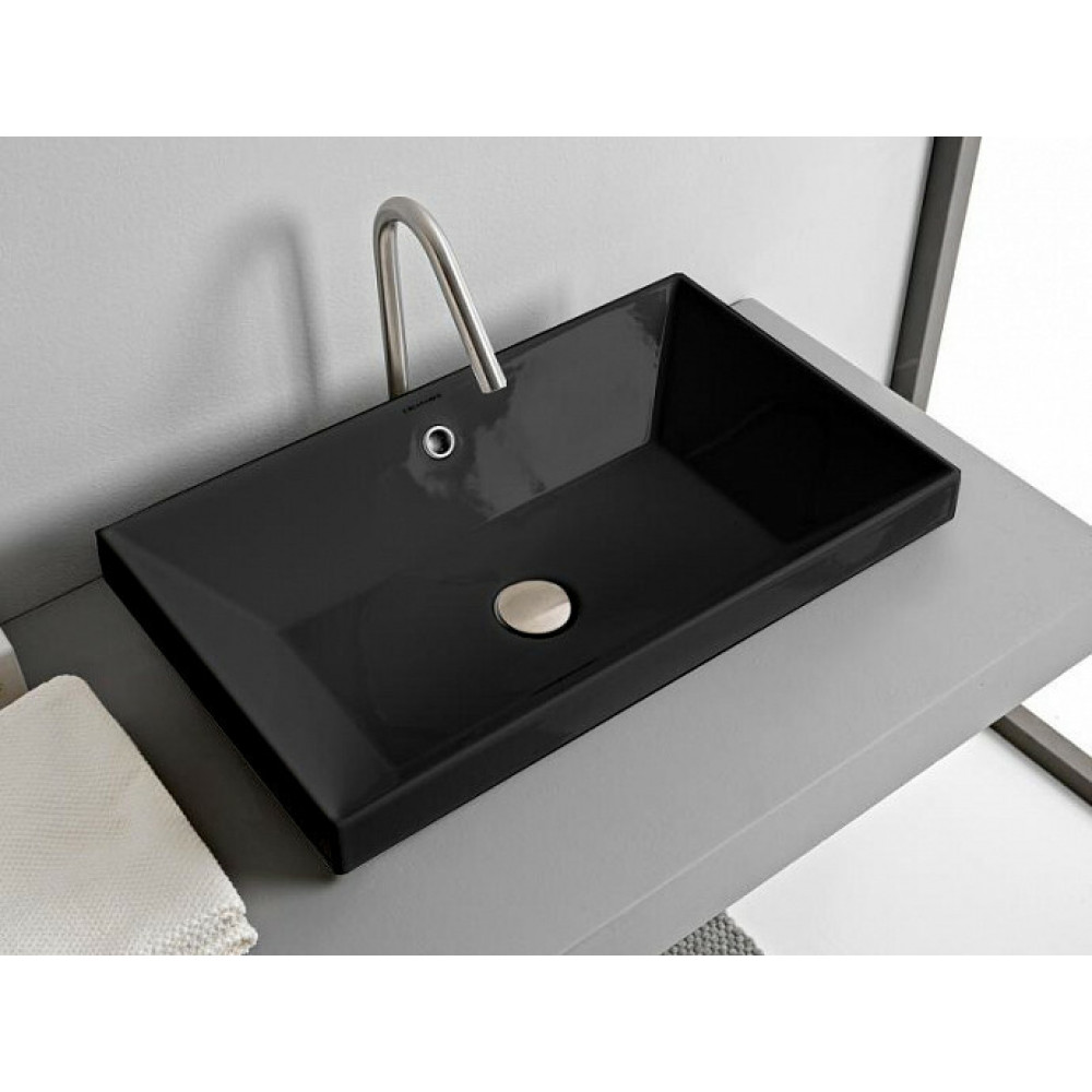 Раковина, Scarabeo, Teorema 2.0, шгв 600*360*170, отверстия для смесителя-отсутствуют, BIOKER, цвет-Ardesia