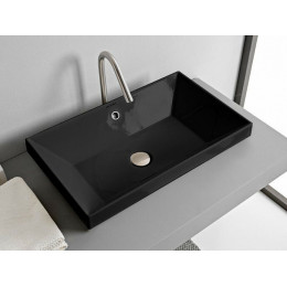 Раковина, Scarabeo, Teorema 2.0, шгв 600*360*170, отверстия для смесителя-отсутствуют, BIOKER, цвет-Ardesia