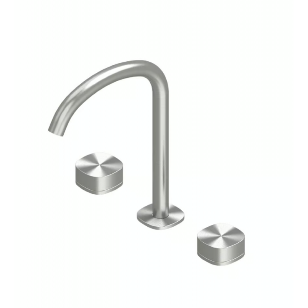 Смеситель для раковины, Quadro design, SUPER, цвет-сталь брашированная