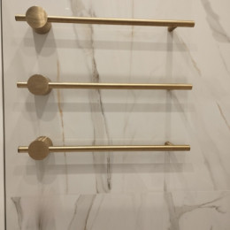 Полотенцесушитель, Broner, Bruno, шгв 60*70*600, сухой ТЭН, цвет-золото шлифованное