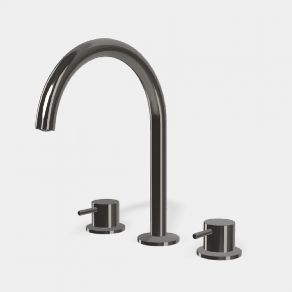 Смеситель для раковины, Fima Carlo Frattini, Spillo Up, цвет-чёрный хром