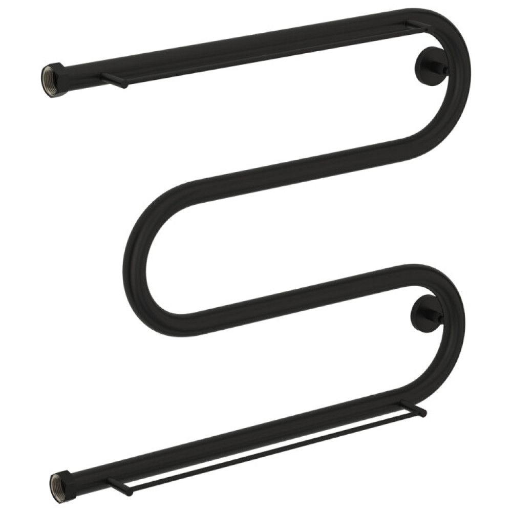 Полотенцесушитель, Сунержа, М-образный +, с 2 полками, шгв 660*105-125*536, цвет-чёрный матовый