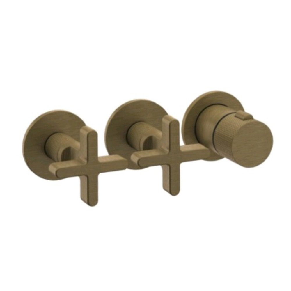Смеситель для душа, Gessi, Inciso Bath&Shower, на 2 потребителя, цвет-Antique Brass