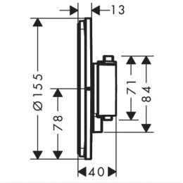 Смеситель для душа, Hansgrohe, ShowerSelect Comfort S, для 2 потребителей, цвет-бронза шлифованная