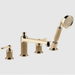 Смеситель для ванны и душа, Gessi, VENTI20, цвет-Warm Bronze PVD