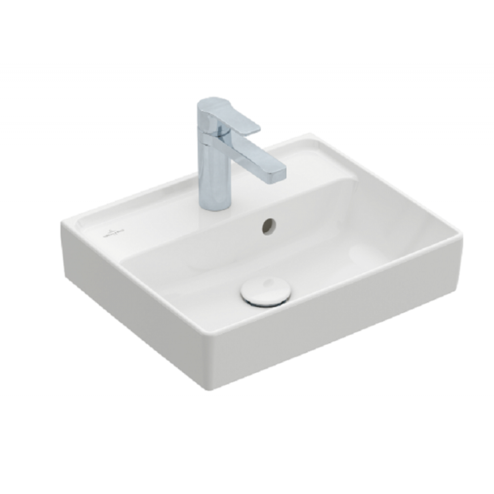 Раковина, Villeroy&Boch, Collaro, шг 450*370, отверстия для смесителя-1, цвет-альпийский белый