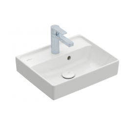 Раковина, Villeroy&Boch, Collaro, шг 450*370, отверстия для смесителя-1, цвет-альпийский белый