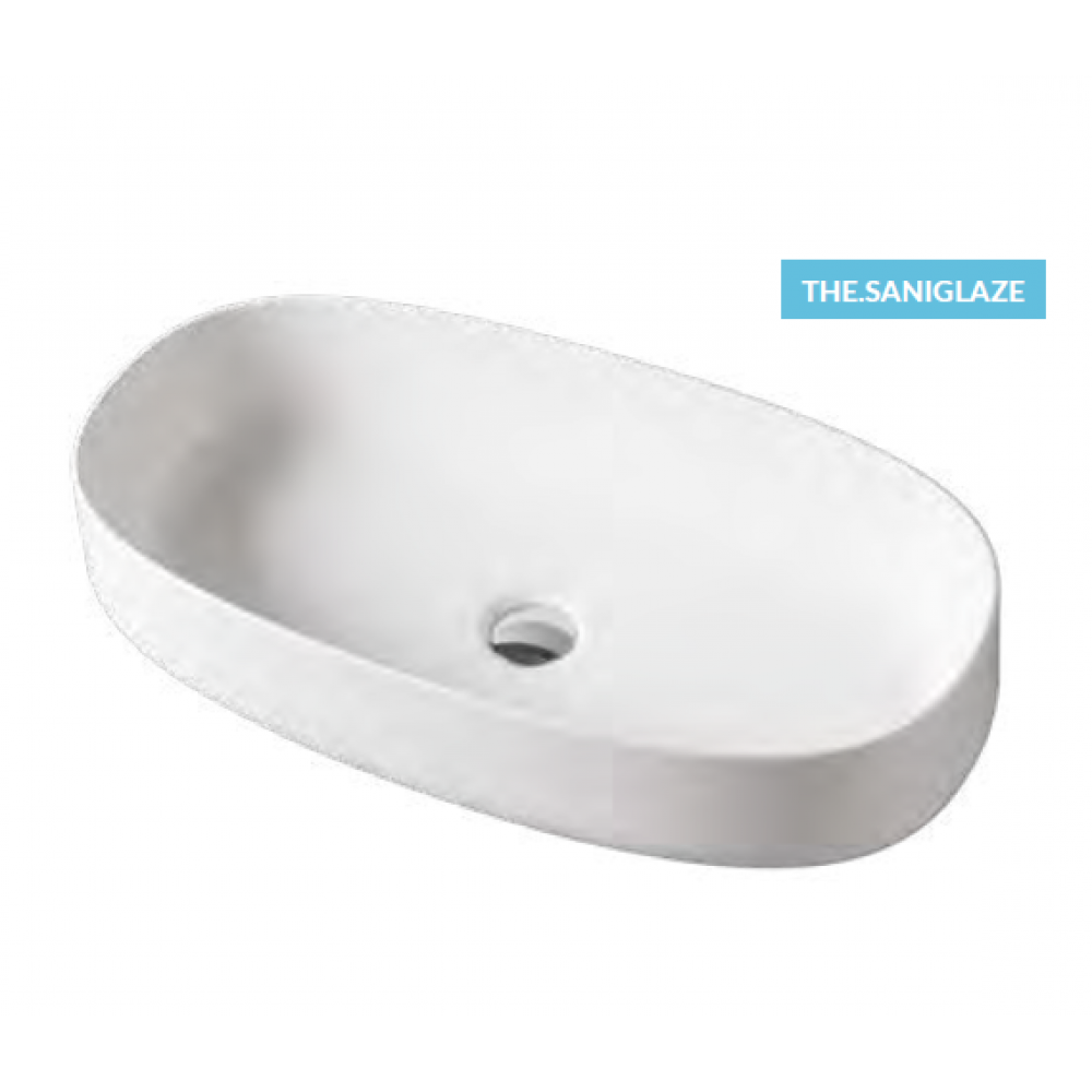 Раковина, Artceram, Cognac, шг 680*350, отверстия для смесителя-отсутствуют, Saniglaze, цвет-белый