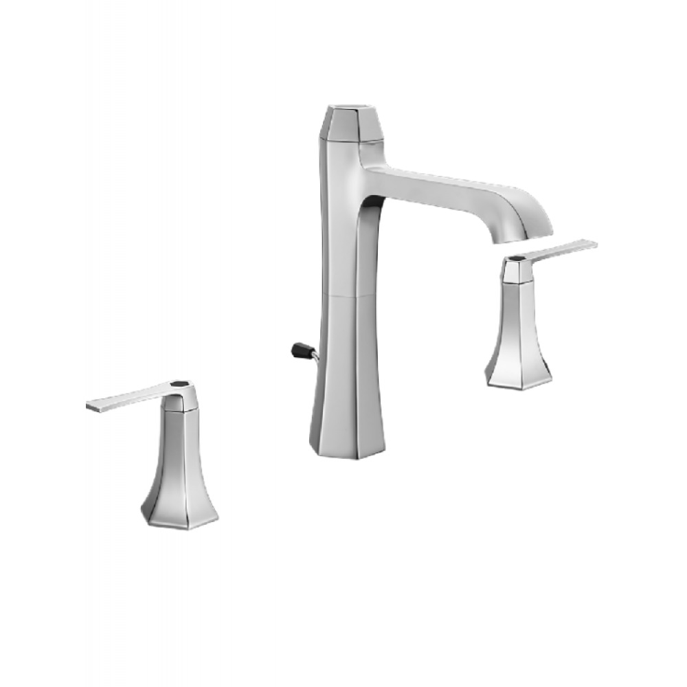 Смеситель для раковины, Cisal, Chérie, цвет-хром/черный матовый