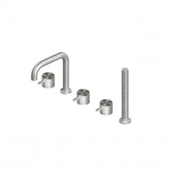 Смеситель для ванны и душа, Quadro design, Source, цвет-сталь брашированная