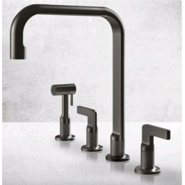 Смеситель для кухни, Gessi, Inciso, цвет-Black Metal Brushed PVD