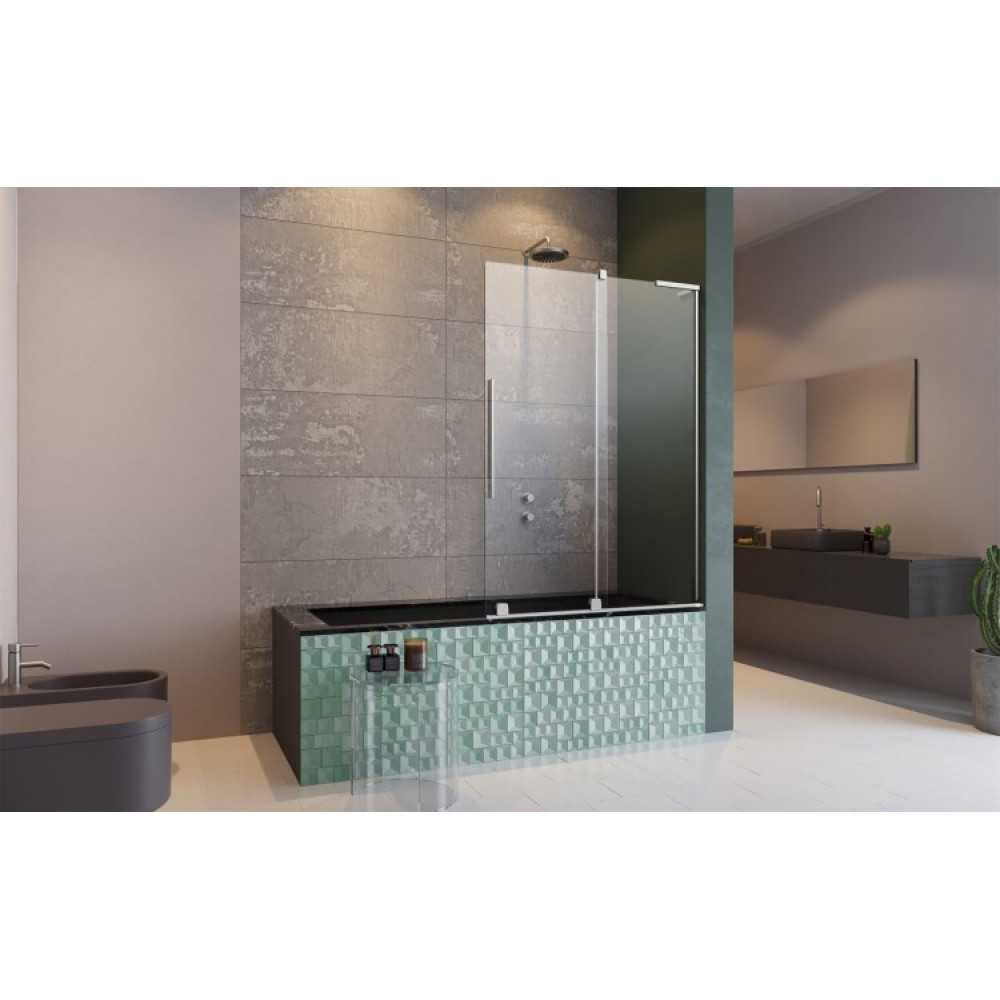 Шторка на ванну, Radaway, Furo SL PND II, шв 538*1500, петли-справа, цвет фурнитуры-хром, цвет стекла-прозрачный, Easy Clean