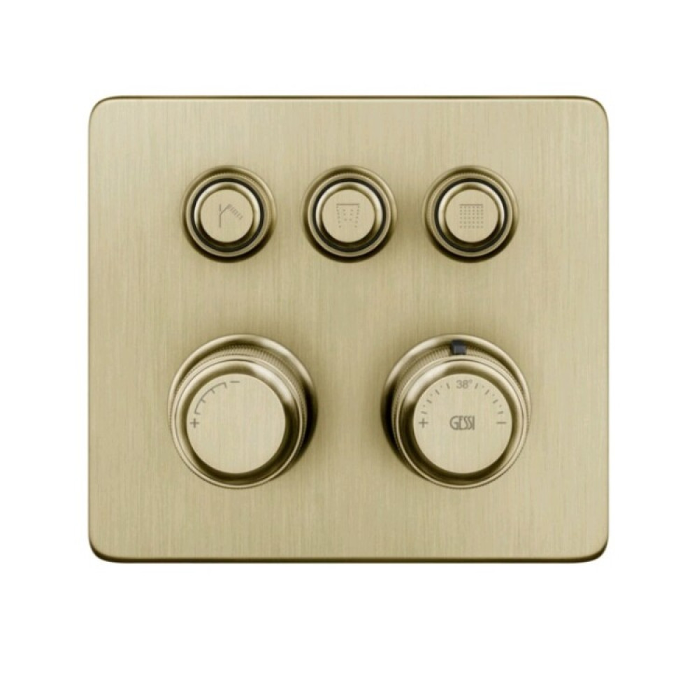 Смеситель для душа, Gessi, Hi-Fi Eclectic, на 3 потребителя, цвет-Brushed Brass PVD