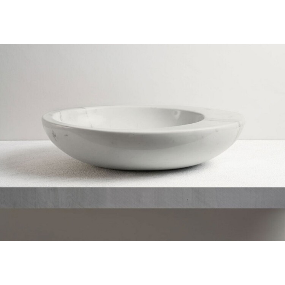 Раковина, CIELO, Le Giare, шгв 600*450*145, отверстия для смесителя-отсутствуют, цвет-Carrara Statuario