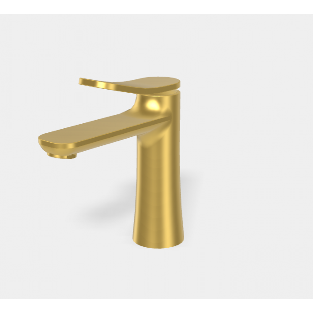 Смеситель для раковины, Fima Carlo Frattini, Flo', цвет-золото брашированное