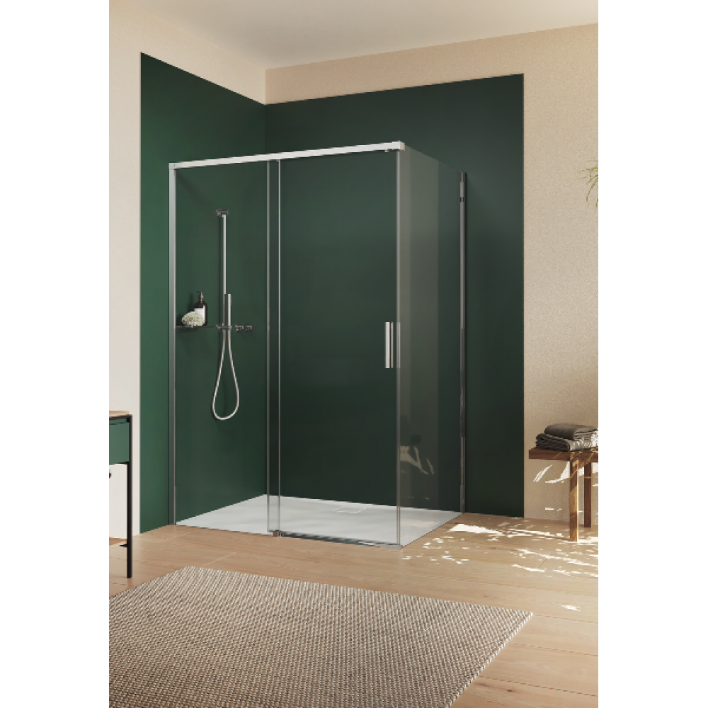 Дверь, Huppe, Vita, шв 1700*2000, петли-слева, черный, цвет стекла-прозрачный