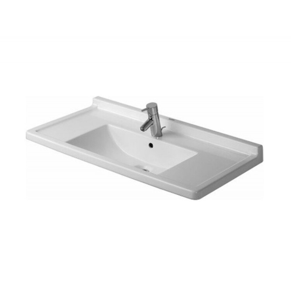 Раковина, Duravit, Starck 3, шгв 850*485*190, отверстия для смесителя-1, WonderGliss, цвет-белый