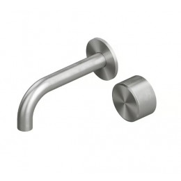 Смеситель для раковины, Quadro design, Stereo, цвет-сталь брашированная