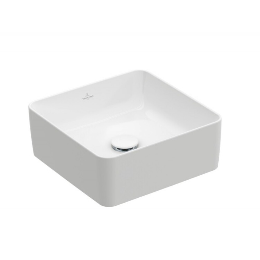 Раковина, Villeroy&Boch, Collaro, шгв 380*380*145, отверстия для смесителя-отсутствуют, CeramicPlus, цвет-альпийский белый